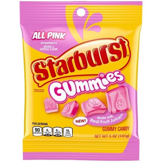 Starburst All Pink Gummies, Peg Pack, 5 Ounce -- 12 Per Case