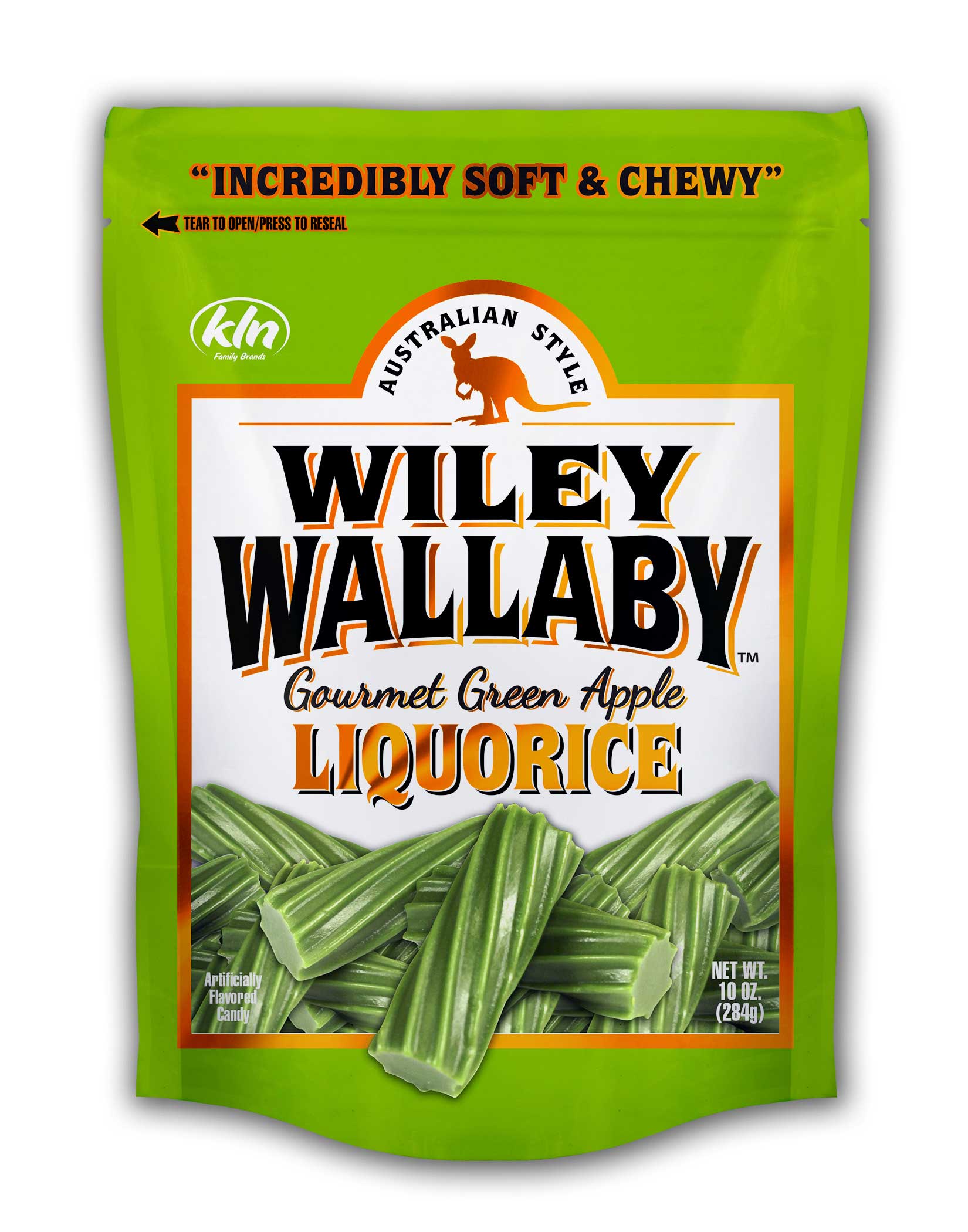 Wiley Wallaby Green Apple Liquorice, 10 Ounce -- 10 Per Case