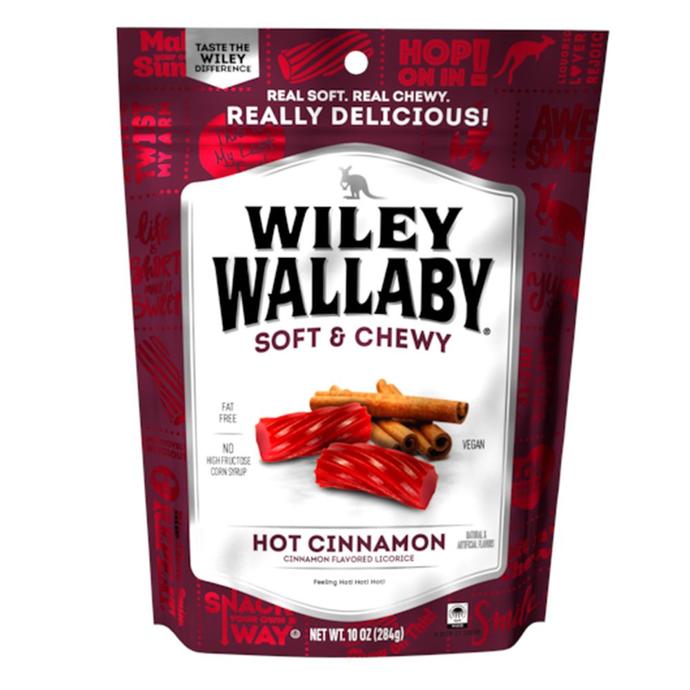 Wiley Wallaby Hot Cinnamon Licorice, 10 Ounce -- 10 per case