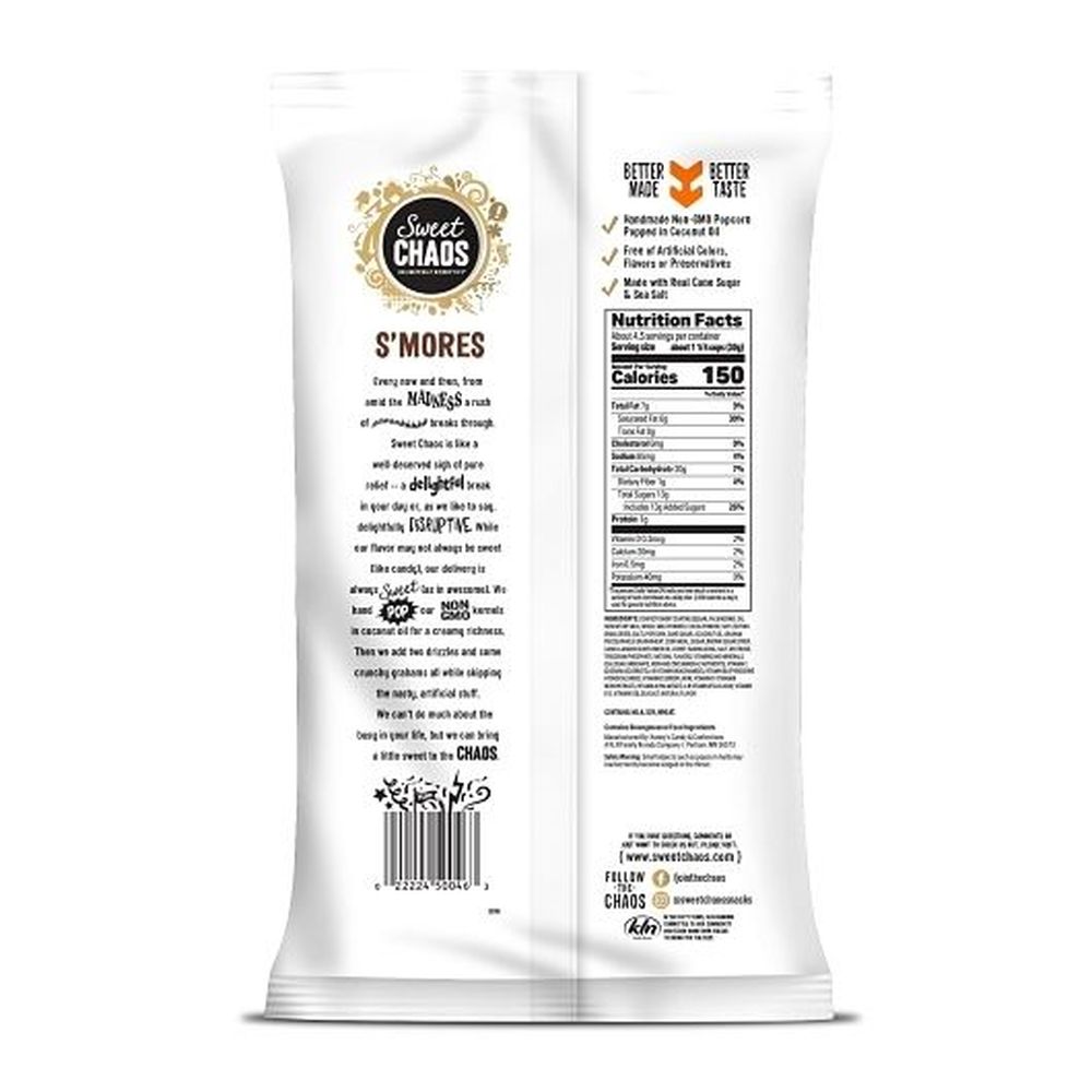 Sweet Chaos Smores Drizzled Popcorn, 5 Ounce -- 12 Per Case