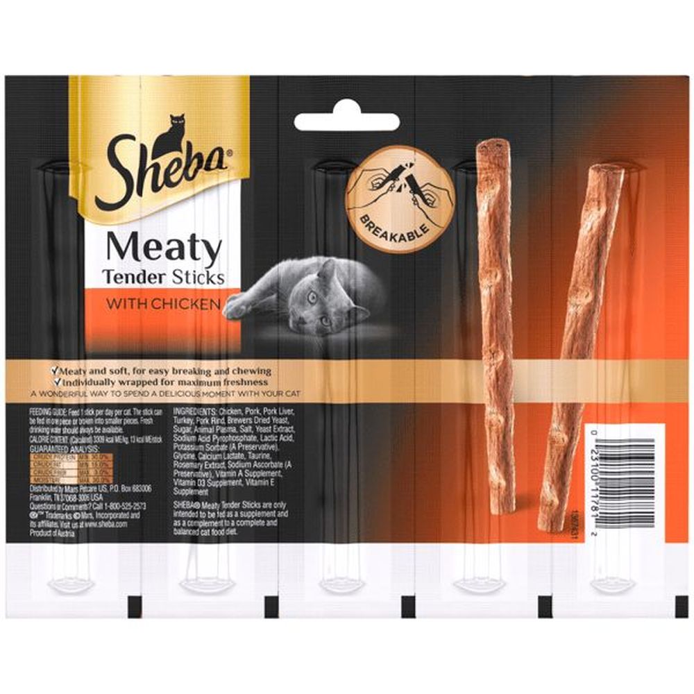 Sheba Meaty Tender Sticks With Chicken Cat Treats, 0.71 Ounce -- 10 Per Case