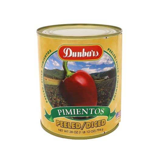 Dunbars Diced Peeled Pimientos, 28 Ounce -- 12 Per Case