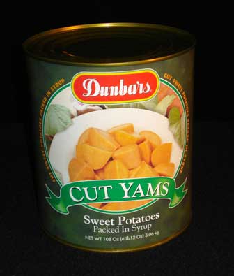 Dunbars Fancy Cut Sweet Potatoes, No. 10 Can -- 6 Per Case