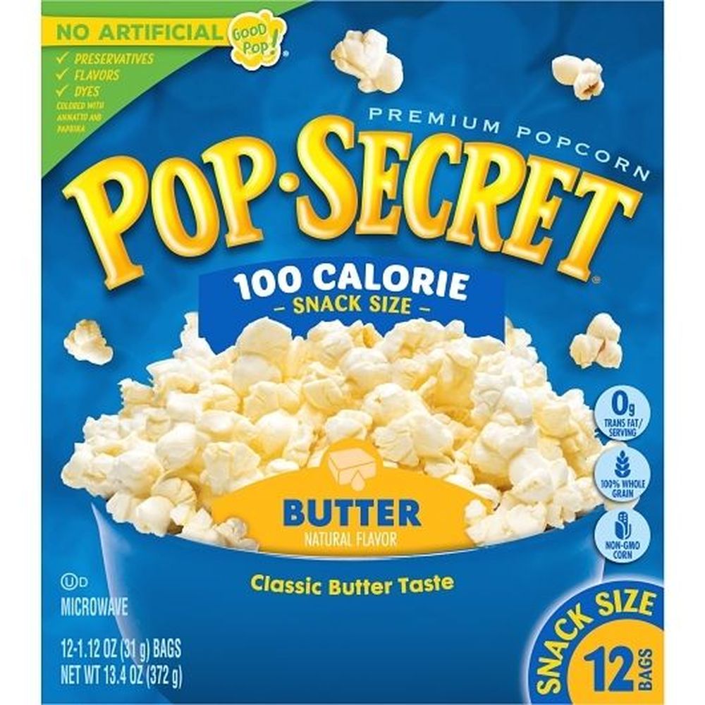 Pop Secret 100 Calorie Butter Flavor Microwave Popcorn, 13.4 Ounce -- 4 Per Case