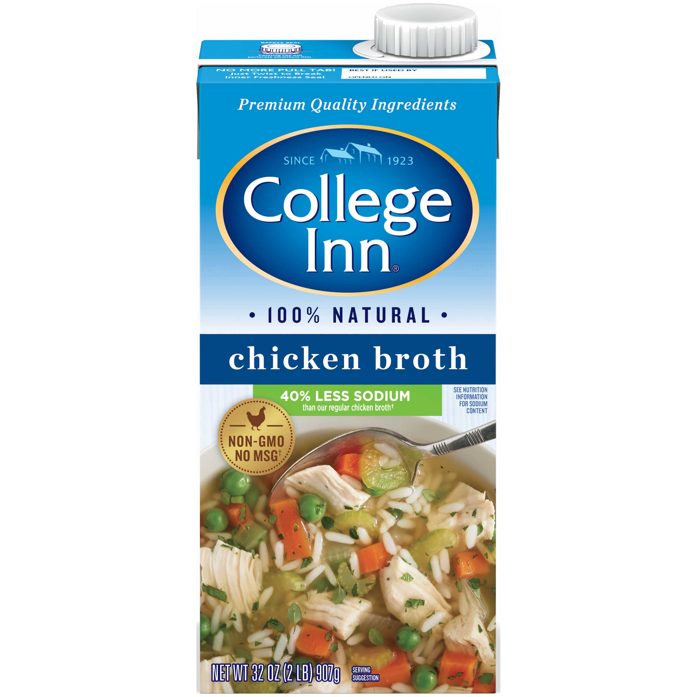 College Inn Fat Free And Lower Sodium Chicken Broth, 32 Ounce -- 12 Per Case