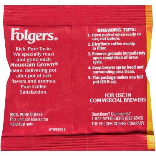 Folgers Classic Roast Ground Coffee, 0.9 Ounce -- 150 Per Case