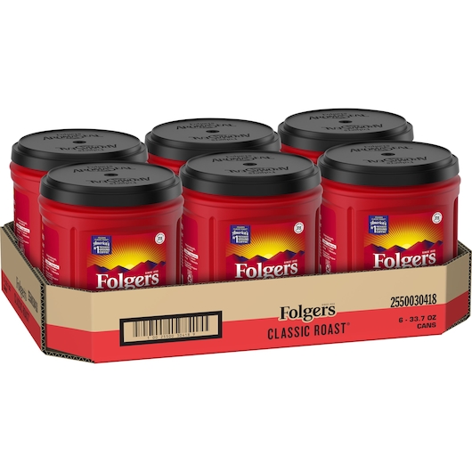 Folgers Classic Roast Ground Coffee, 33.7 Ounce -- 6 Per Case