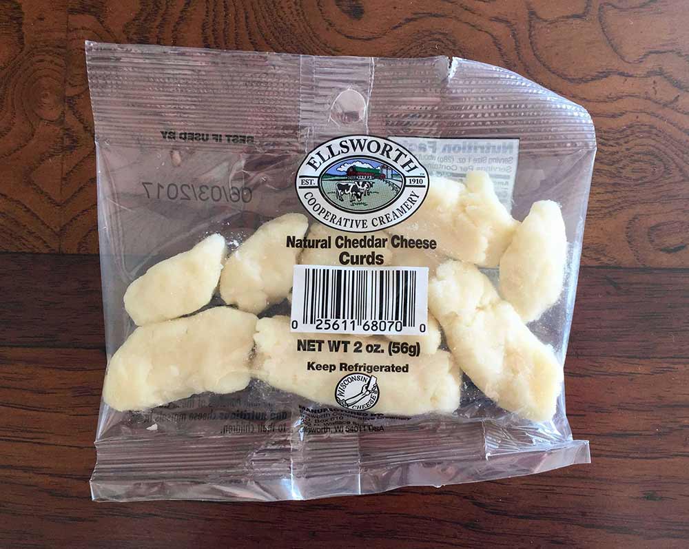Ellsworth Natural White Cheddar Cheese Curds, 2 Ounce 24 per case