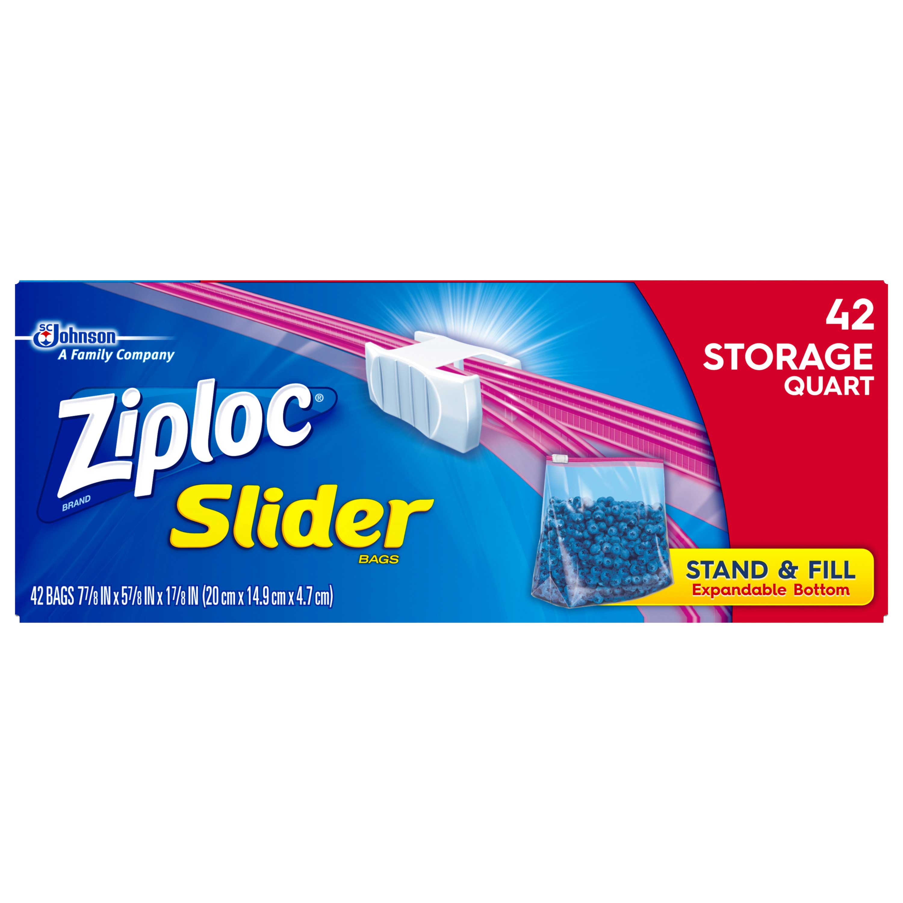 Ziploc Storage Quart Slider Bag, 42 Count -- 9 Per Case