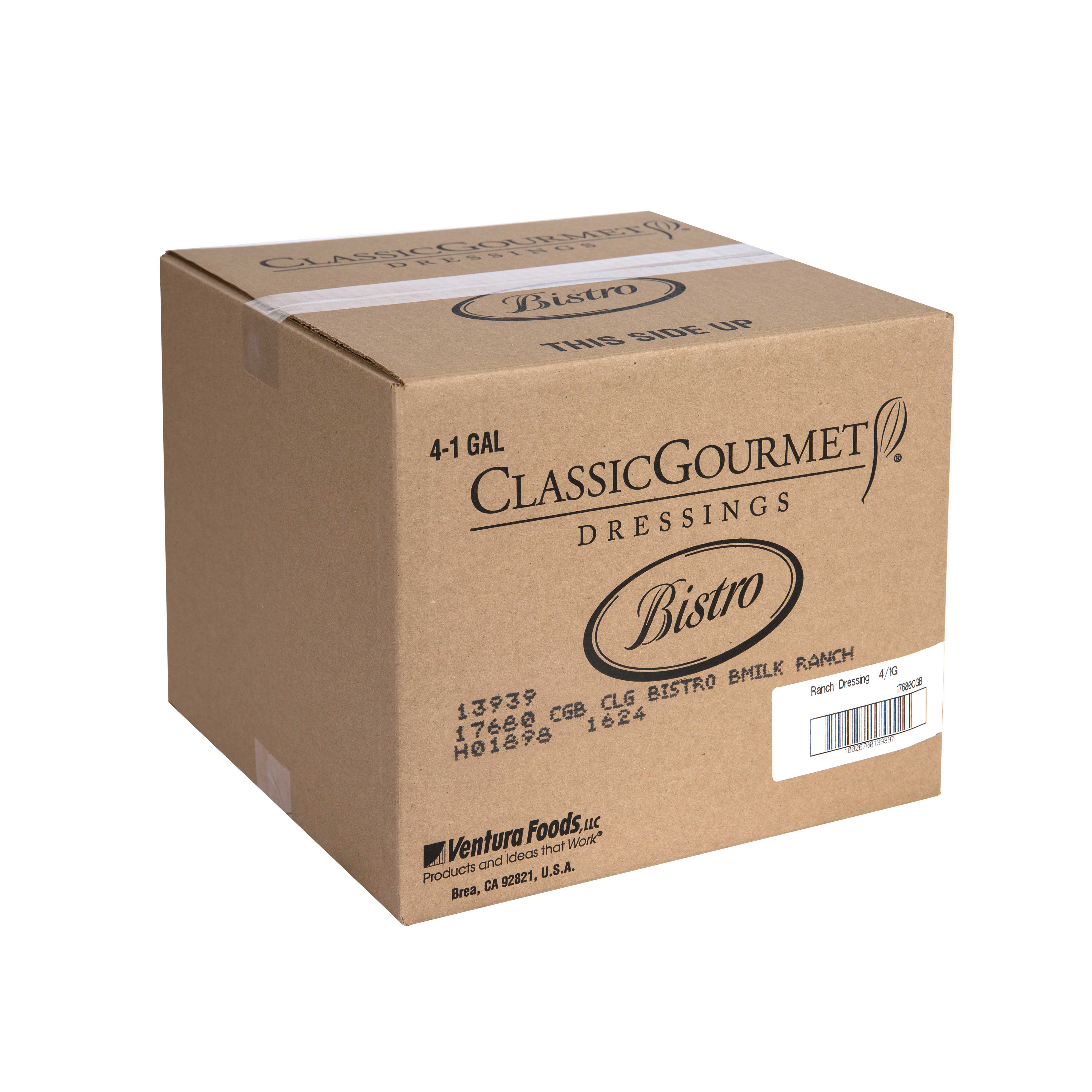 Ventura Foods Classic Gourmet Bistro Buttermilk Ranch Salad Dressing, 1  Gallon -- 4 per case