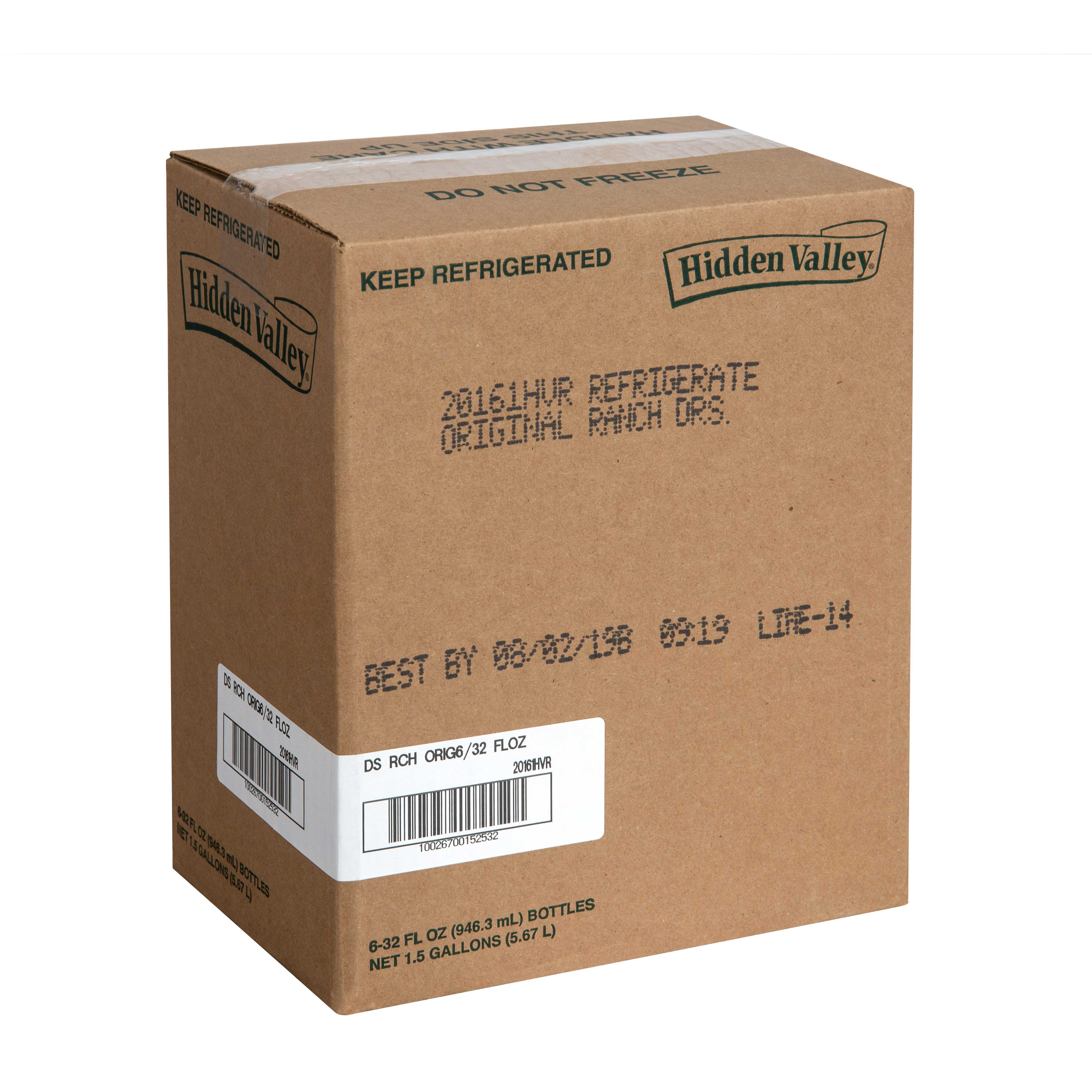 Hidden Valley Original Ranch Dressing, 32 Ounce Pour Bottle -- 6 per case.