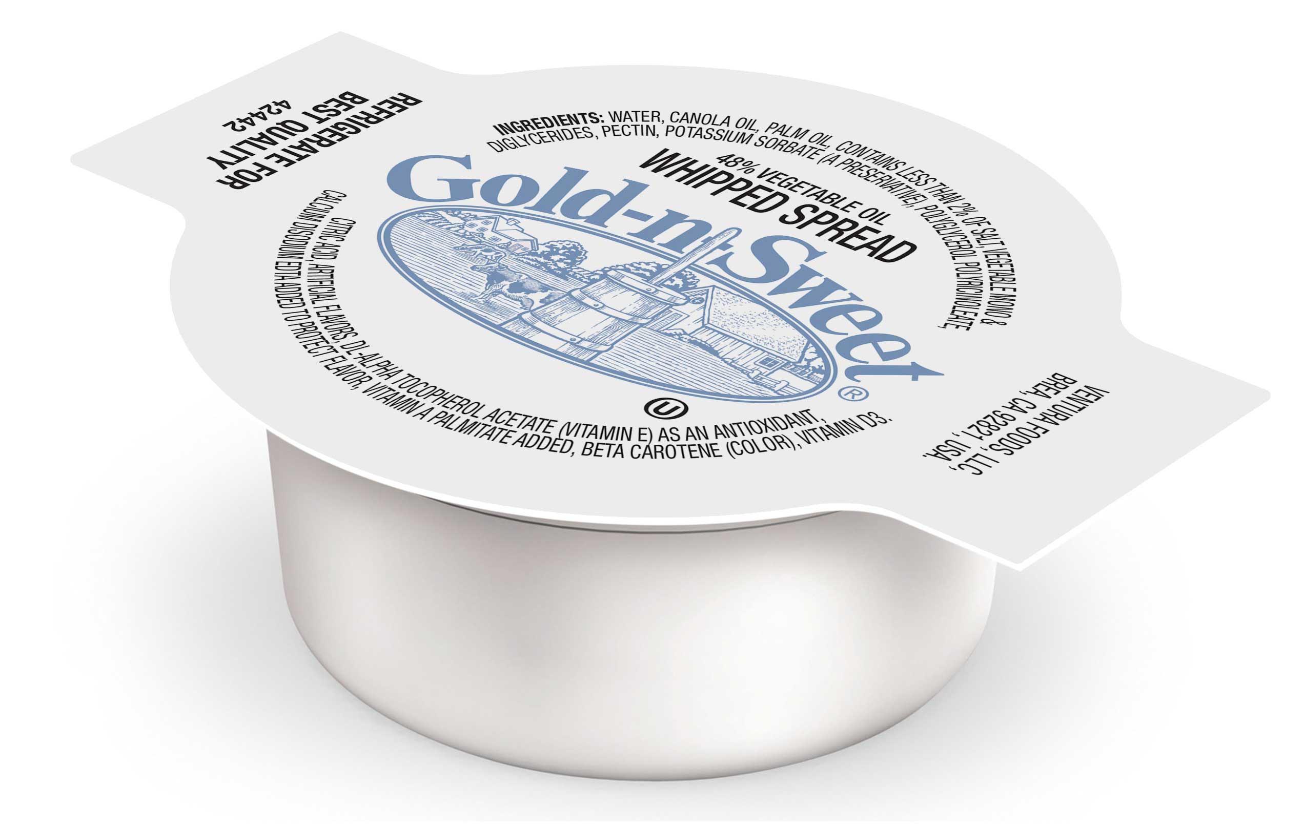 Gold N Sweet 72 Percent Fat Whipped Butter Blend Spread, 3.5 Pound -- 6 per  case.