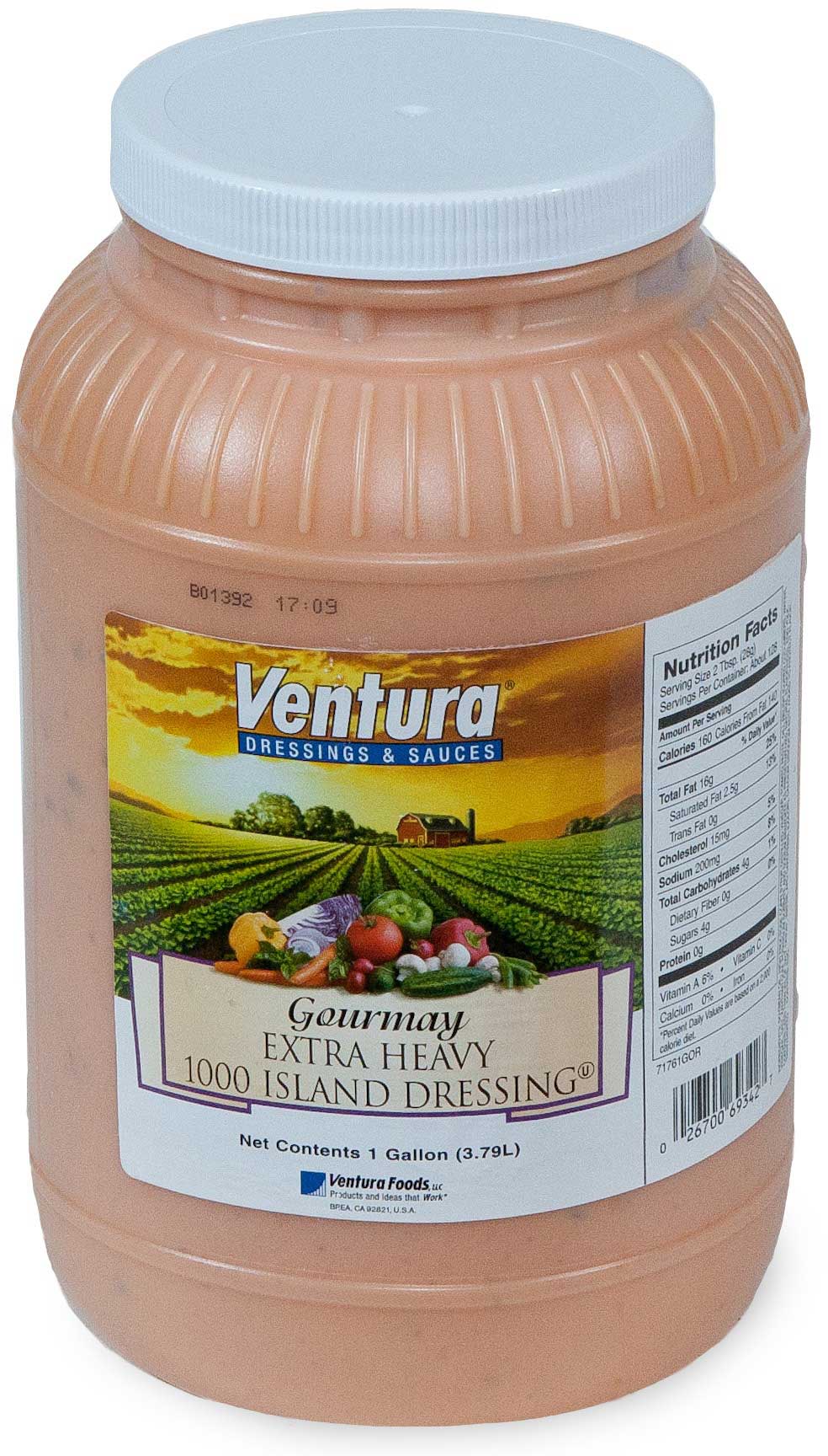 Gourmay No Trans Fat Thousand Island Dressing, 1 Gallon -- 4 Per Case