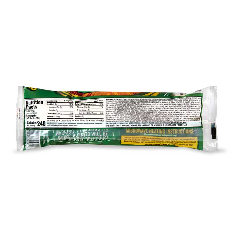 Don Miguel Beef Bean And Cheese Sauce With Green Chile Burrito, 12 Ounce -- 12 Per Case