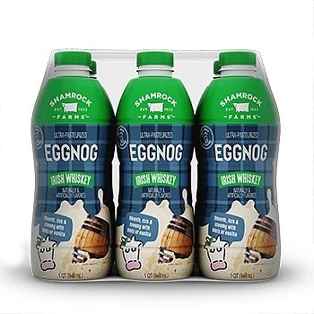 Shamrock Farms Irish Whiskey Flavored Ultra Pasteurized Eggnog, 32 Ounce -- 6 Per Case