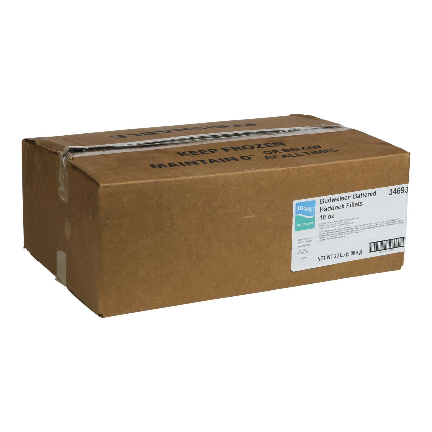 American Pride Seafoods Beer Battered Natural Haddock Fillets, 20 Pound