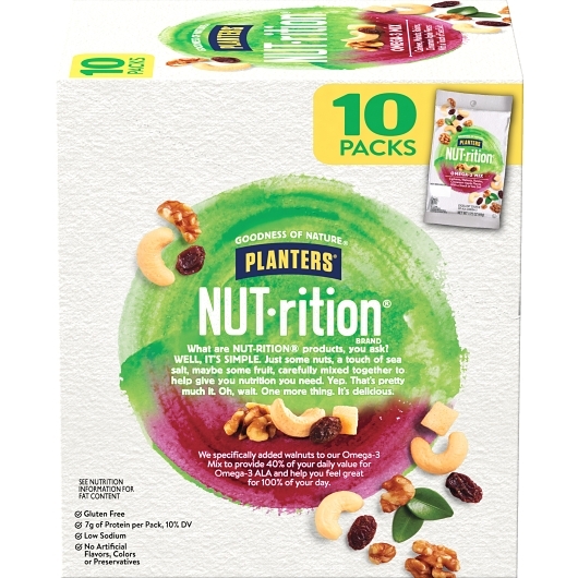 Planters Nut Rition Omega 3 Mix Snack Nuts 1.75 Ounce 30 per case