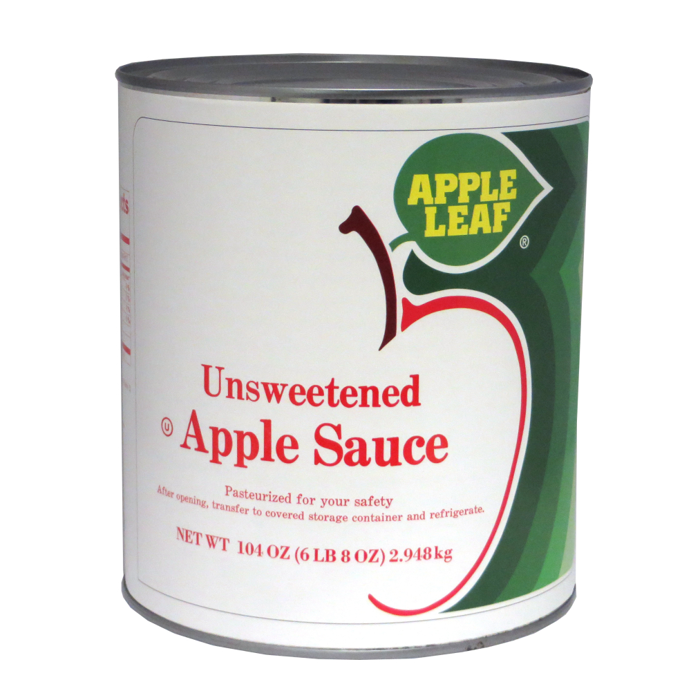 Apple Leaf Unsweetened Apple Sauce, 104 Ounce -- 6 Per Case