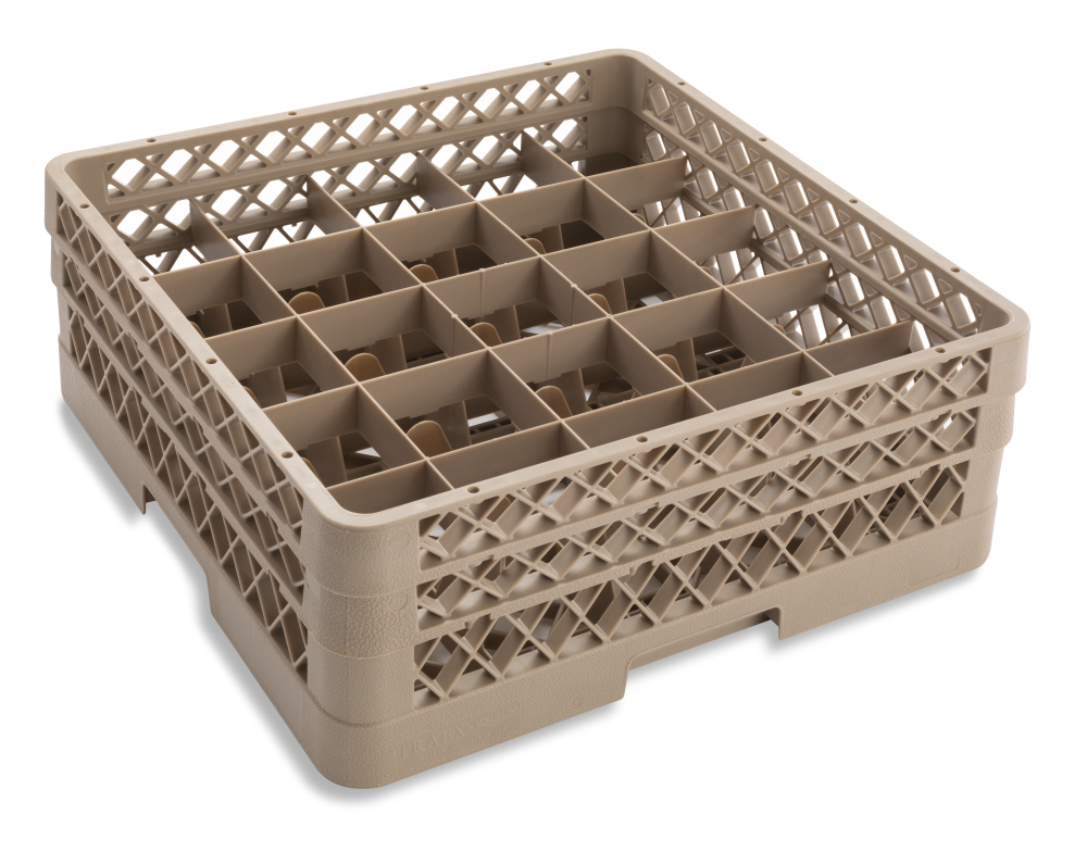 Traex Rack Master Beige 25 Compartment Glass Rack With Two Extenders, 7 1/8 X 19 3/4 X 19 3/4 Inch -- 2 Per Case