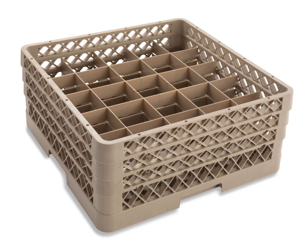 Traex Rack Master Beige 25 Compartment Glass Rack With Three Extenders, 8 3/4 X 19 3/4 X 19 3/4 Inch -- 2 Per Case