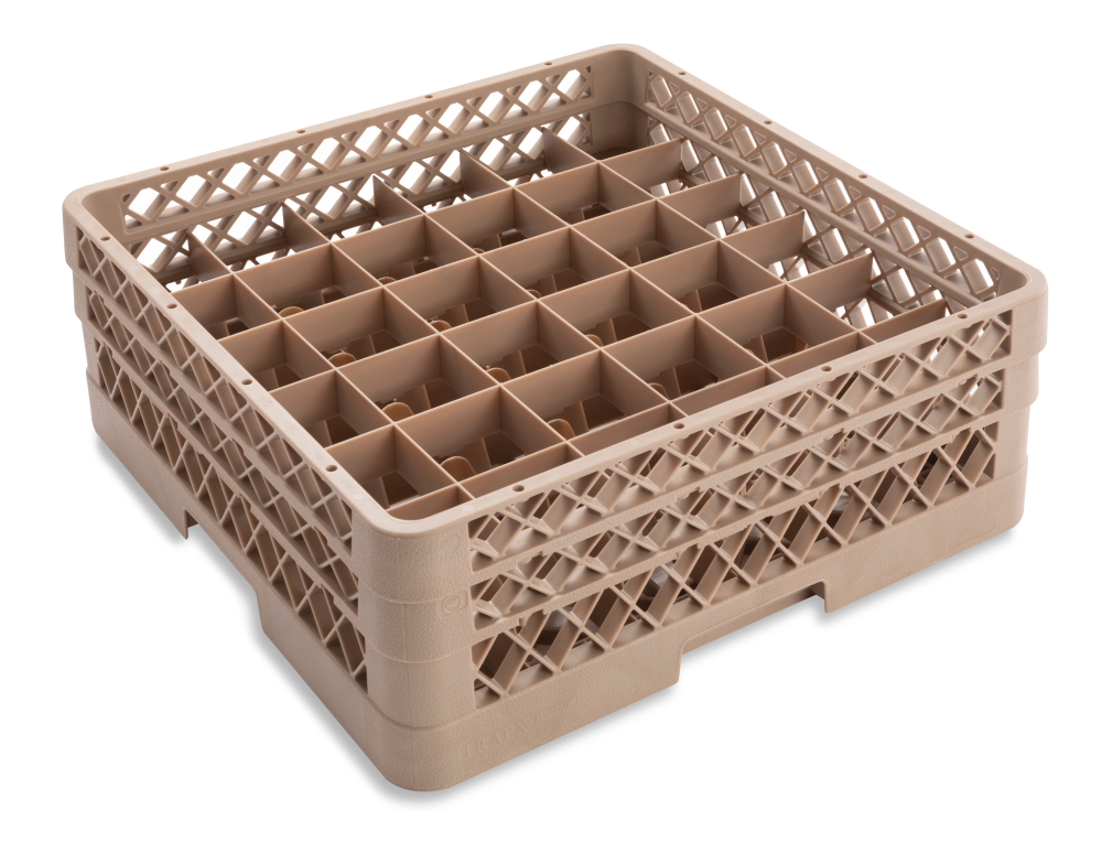 Traex Rack Master Beige 36 Compartment Glass Rack With Two Extenders, 7 1/8 X 19 3/4 X 19 3/4 Inch -- 2 Per Case