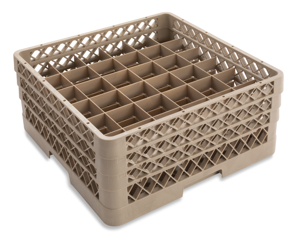 Traex Rack Master Beige 36 Compartment Glass Rack With Three Extenders, 8 3/4 X 19 3/4 X 19 3/4 Inch -- 2 Per Case