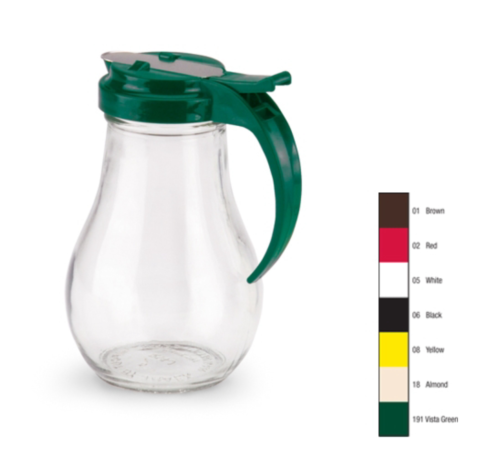 Vollrath Glass Jar Red Top Syrup Server -- 12 Per Case
