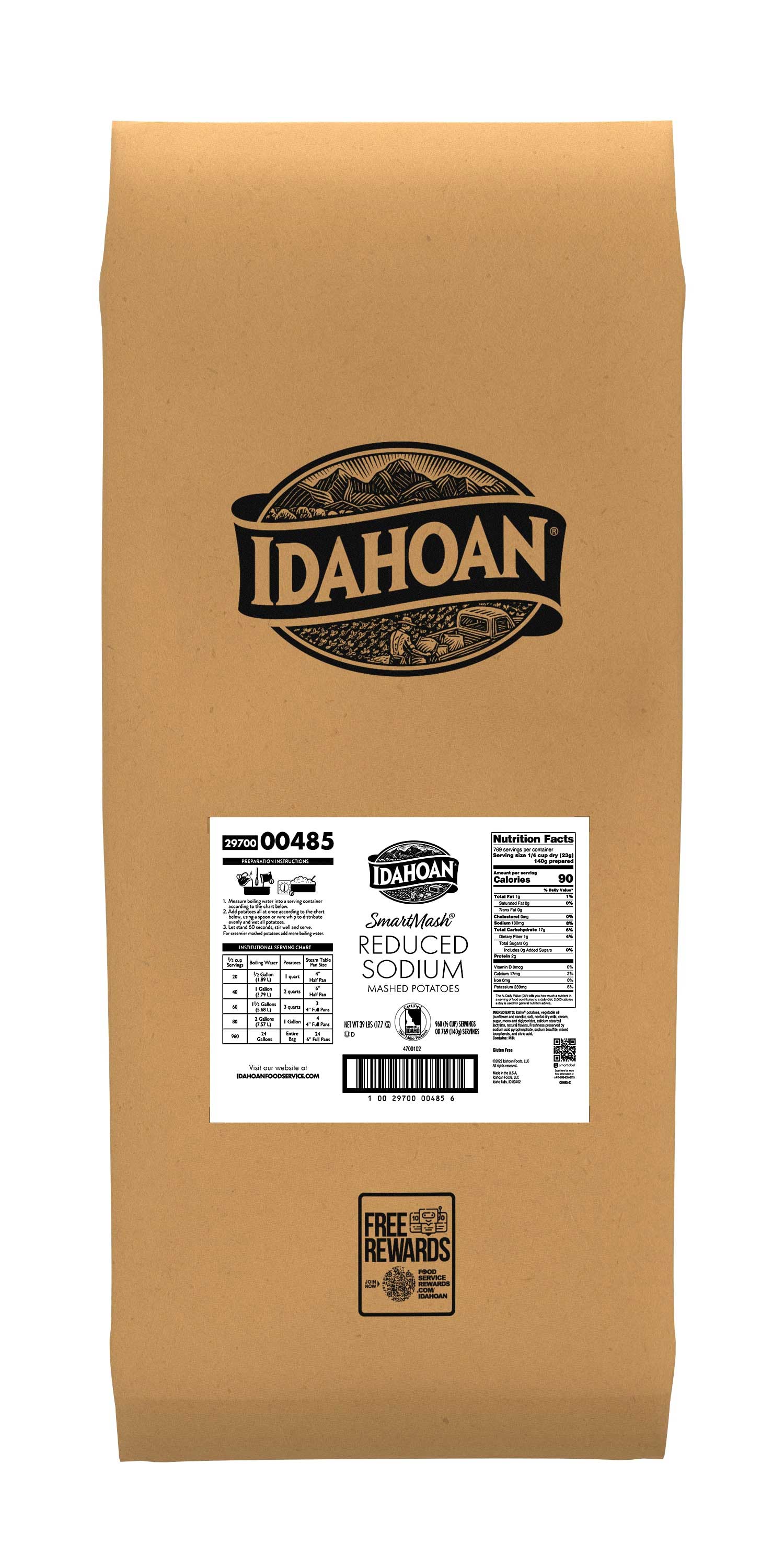 Idahoan Smartmash Mashed Potatoes, 39 Pound