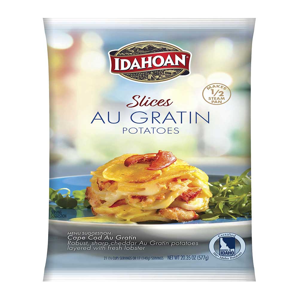 Idahoan Real Au Gratin Casserole Potatoes, 20.35 Ounce -- 12 per case.
