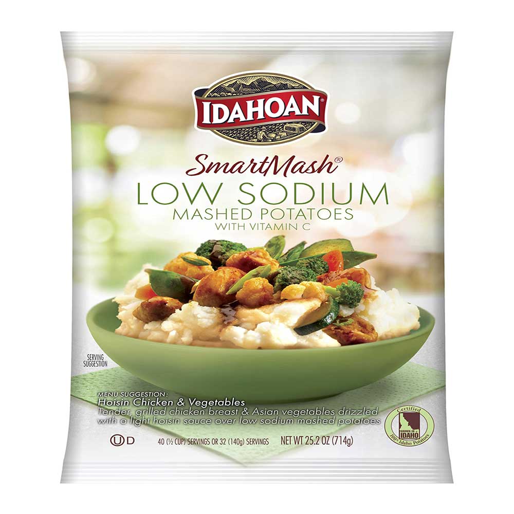 Idahoan Low Sodium with Vitamin C Real Mashed Potato, 25.2 Ounce -- 12 per case.