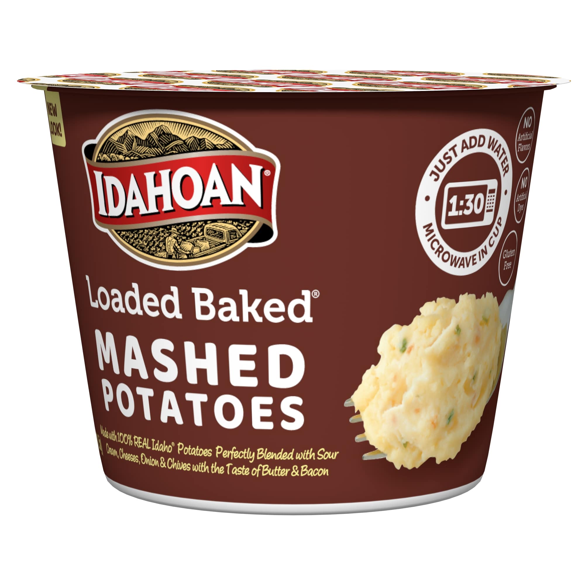 Idahoan Loaded Baked Mashed Potatoes Cup, 1.5 Ounce -- 10 per case.