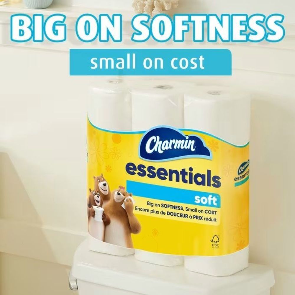 Charmin Essentials Soft 2 Ply Toilet Paper, 215 Square Foot -- 3 Per Case