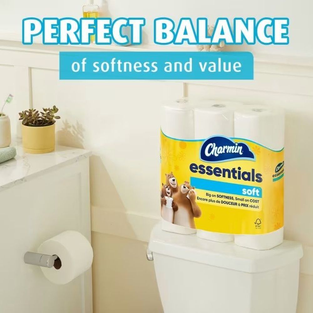 Charmin Essentials Soft 2 Ply Toilet Paper, 215 Square Foot -- 3