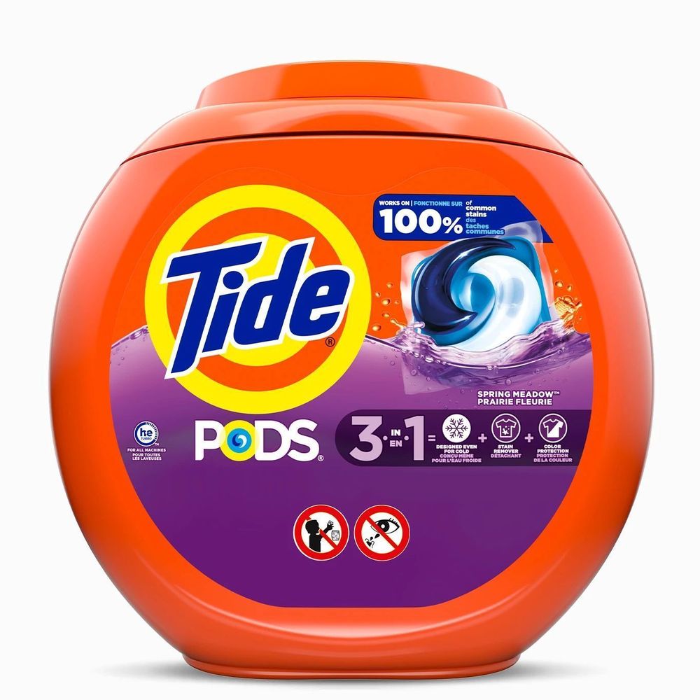Tide Pods Spring Meadow Scent Laundry Detergent, 1.8 Kilogram -- 4 Per Case