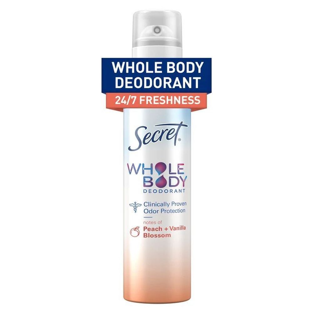 Secret Peach And Vanilla Blossom Whole Body Deodorant Spray, 3.5 Ounce -- 12 Per Case