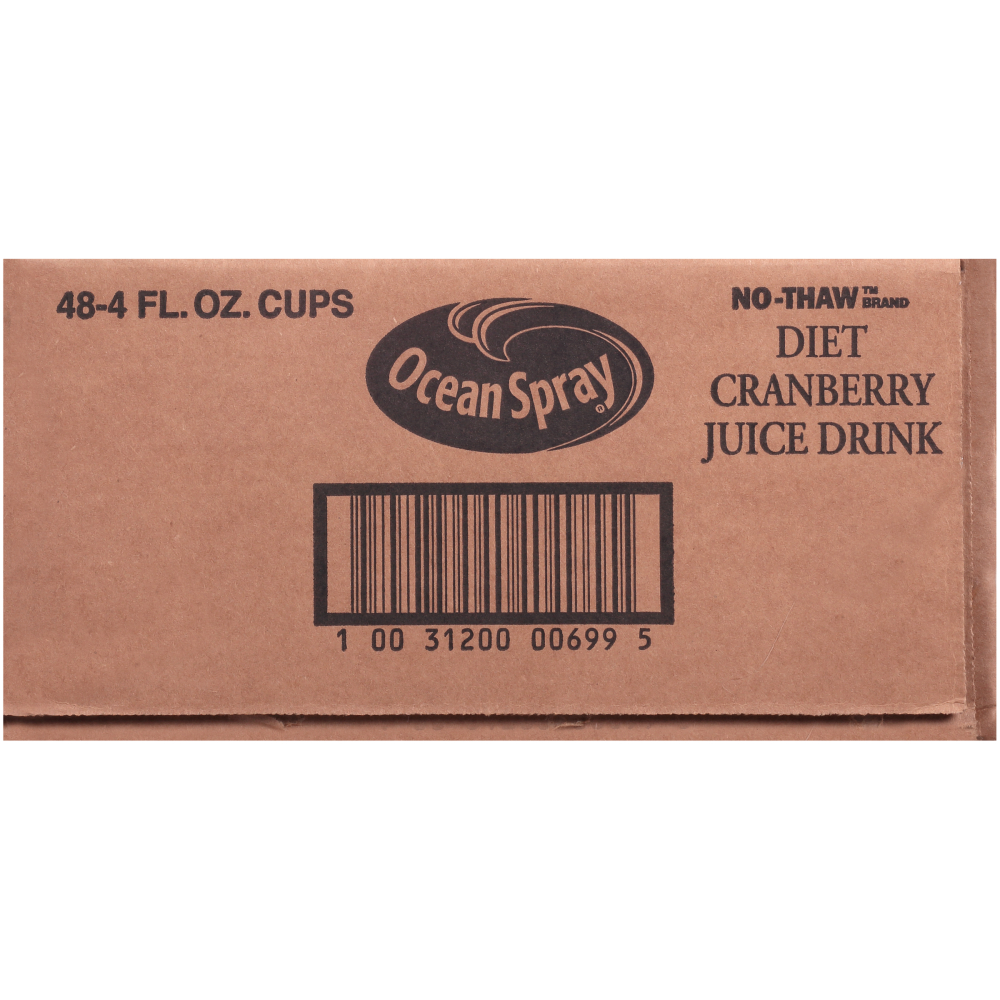 Ocean Spray No Thaw Diet Cranberry Spray Drink, Juice Cups, 4 Ounce -- 48 Per Case