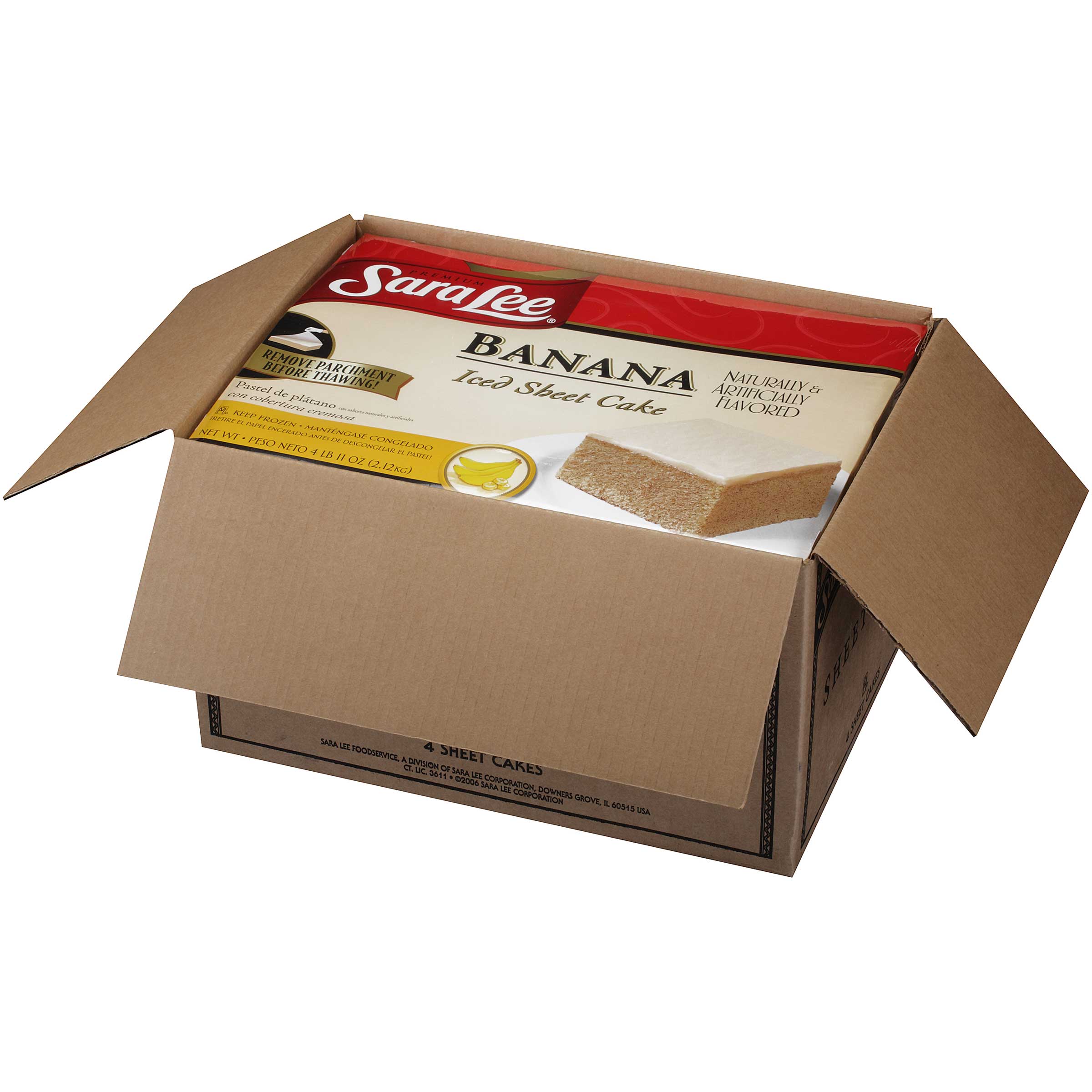 Sara Lee Iced Banana Sheet Cake, 12 X 16 Inch -- 4 Per Case