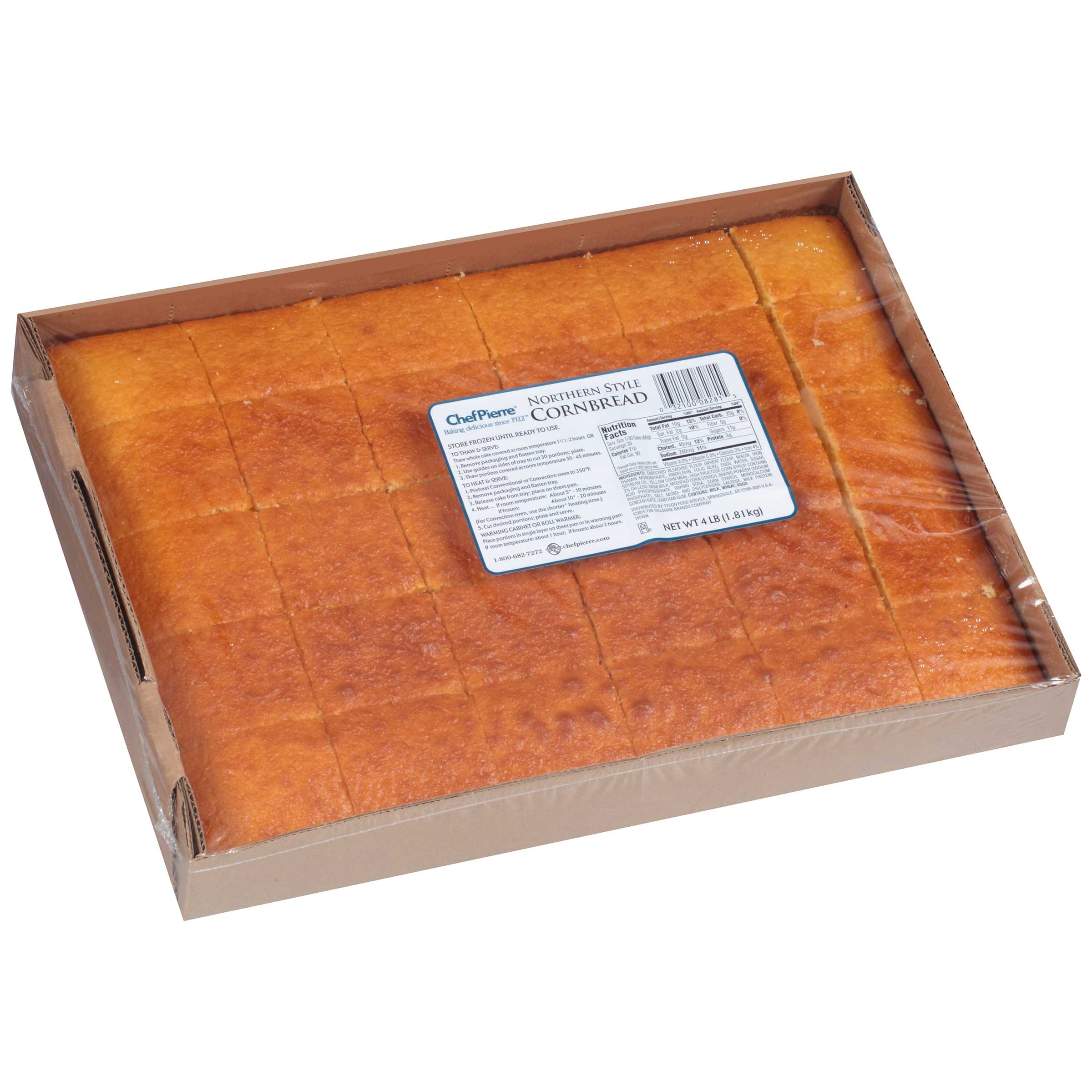 Chef Pierre Pre Cut Northern Style Cornbread, 12 X 16 Inch -- 4 Per Case
