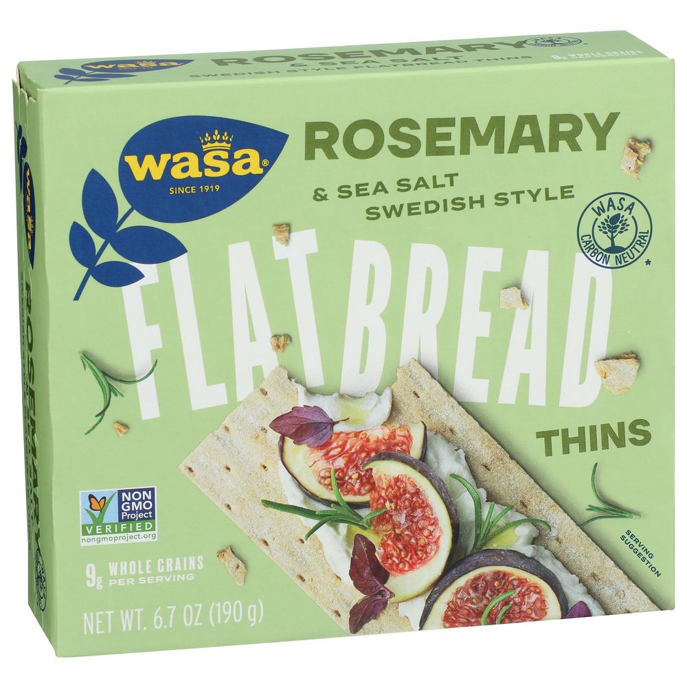 Wasa Rosemary And Sea Salt Flatbread Thins, 6.7 Ounce -- 10 Per Case