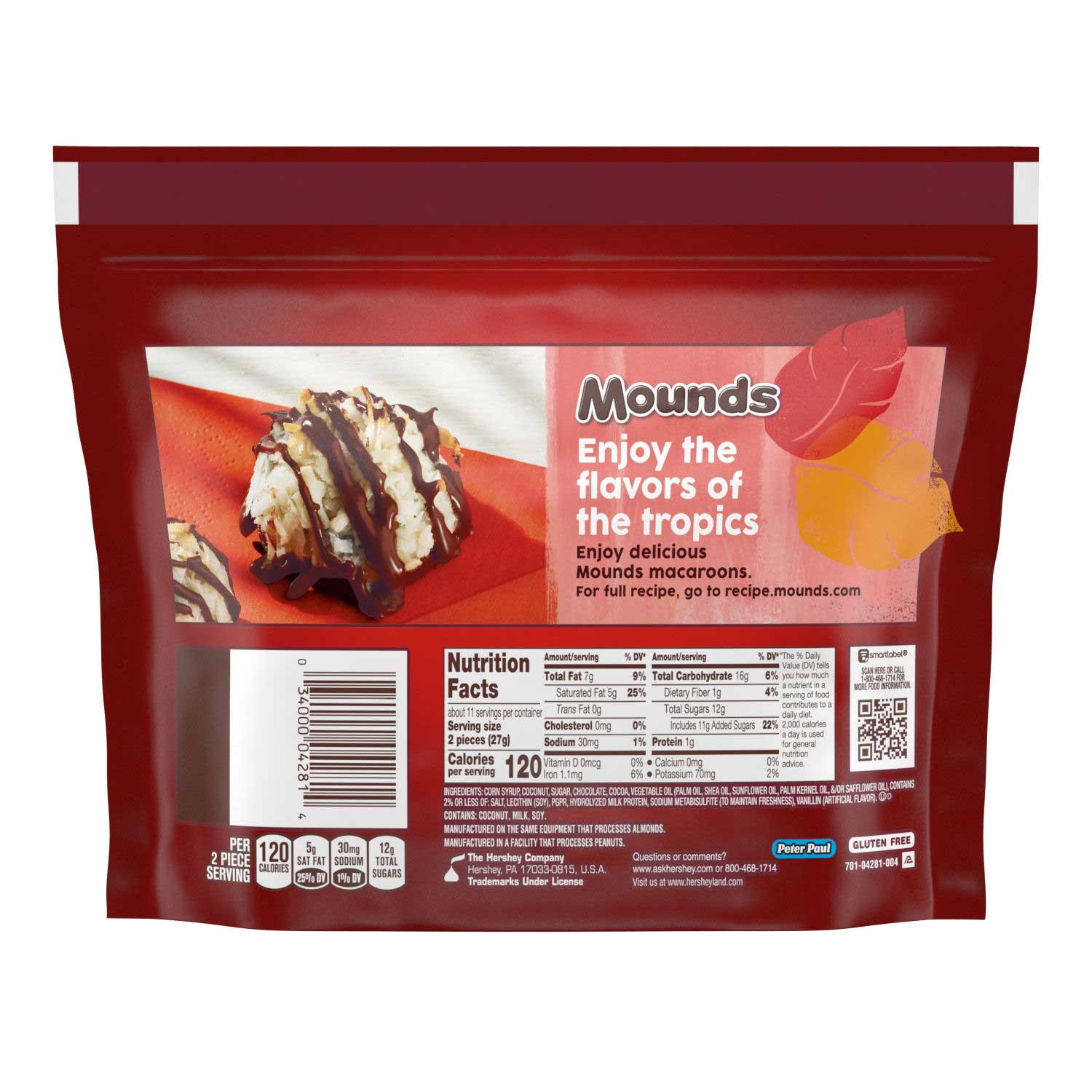 Mounds Miniatures Share Pack Dark Chocolate Candy Covered Coconut, 10.3 Ounce -- 8 Per Case