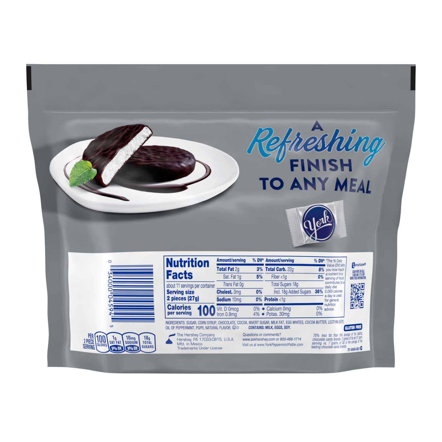 York Share Pack Dark Chocolate Covered Peppermint Patties, Bolsa Con Base, 10.1 Onzas -- 8 Por Caja