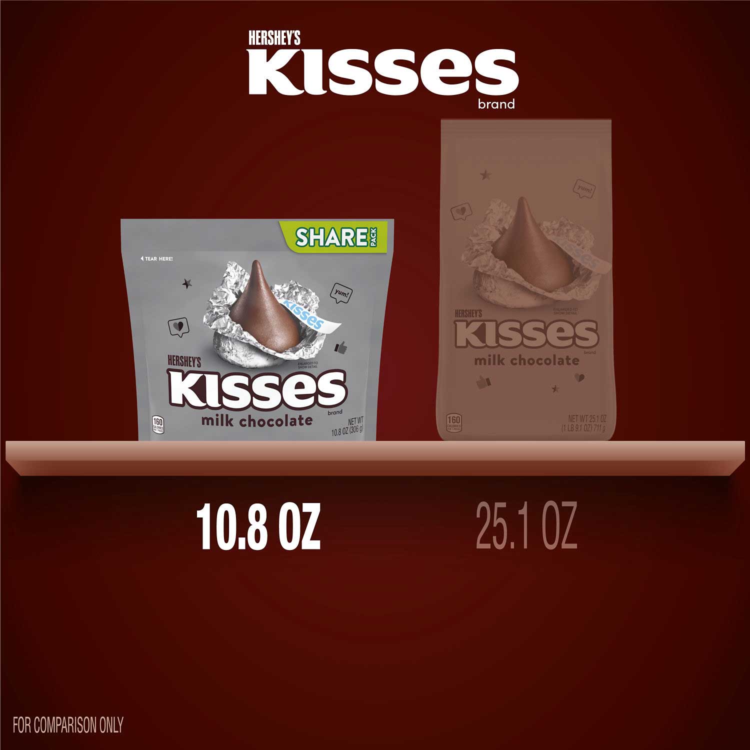 Hersheys Kisses Share Pack Milk Chocolate Candy - Stand Up