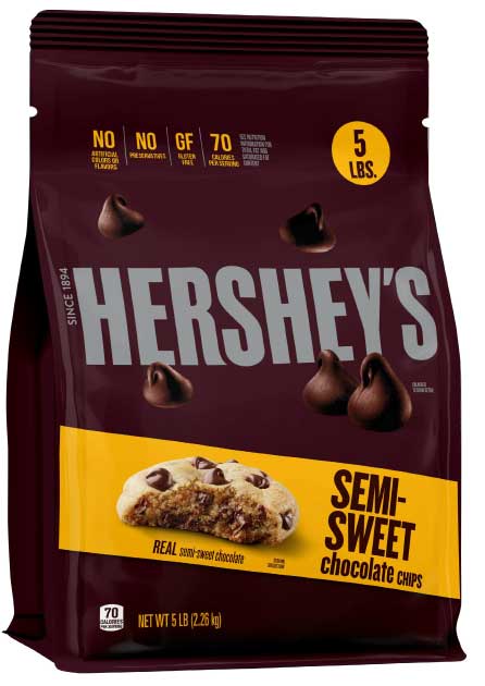 Hershey's Semi Sweet Chocolate Baking Chips, 5 Pound -- 1 Each