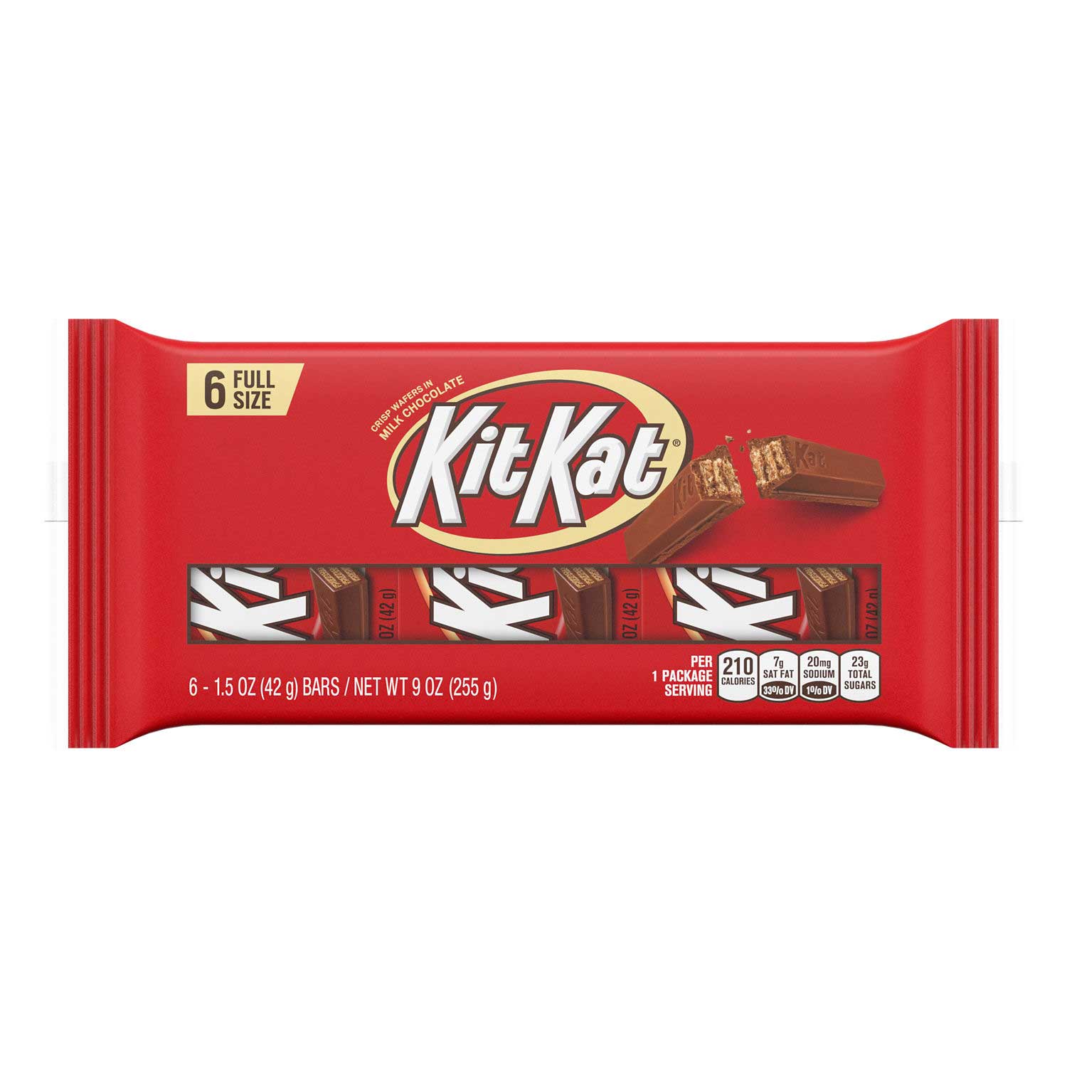 Kit Kat Full Size Milk Chocolate Wafer Candy Bar, 9 Ounce -- 24 per case