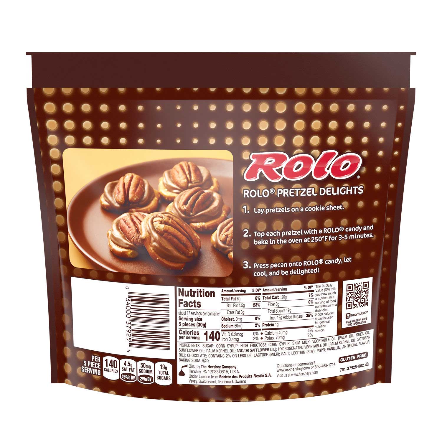Rolo Rich Chocolate Caramels Candy, Family Pack, 17.8 Ounce -- 8 Per Case