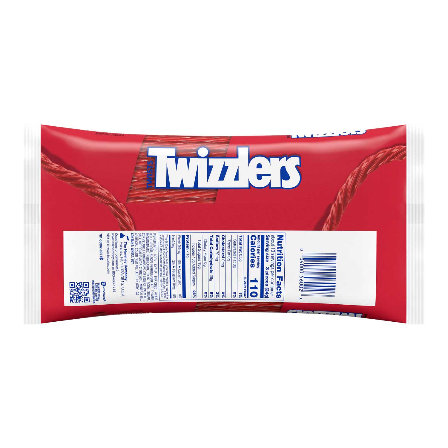 Twizzlers Strawberry Flavor Twist Candy, Laydown Bag, 16 Ounce -- 24 Per Case