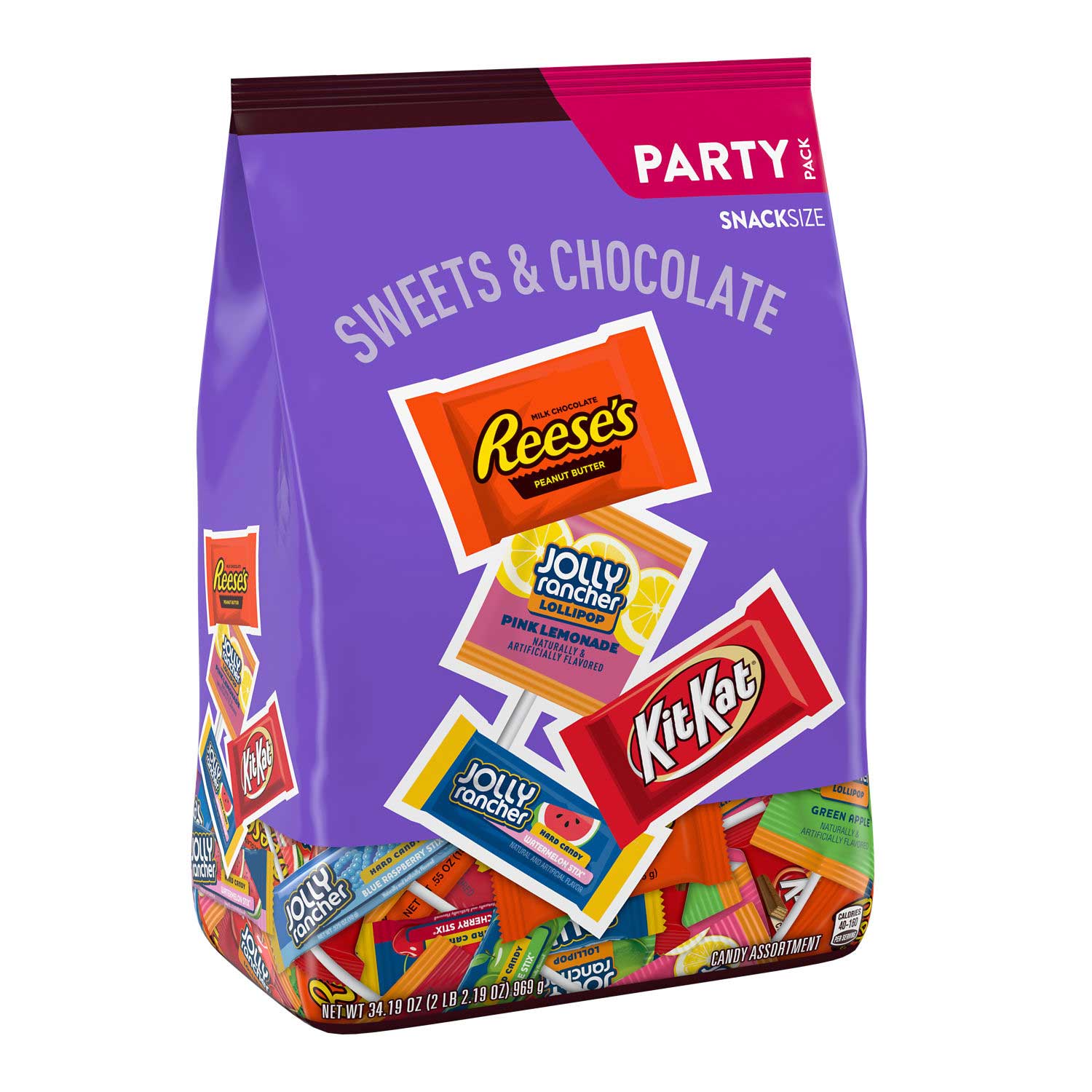 Snack-Size Sweets and Chocolate Assortment Party Pack, 34.19 oz Bag