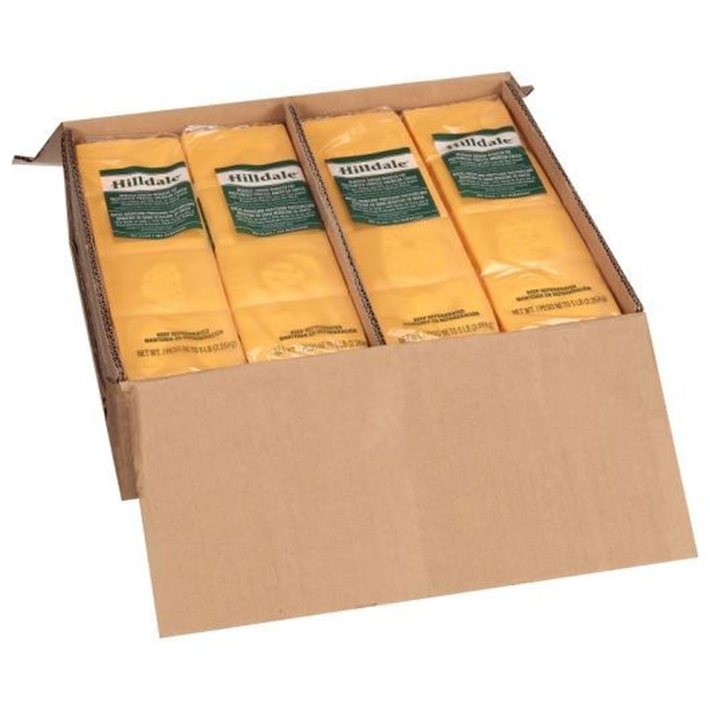 Hilldale Reduced Sodium Yellow American Cheese, 5 Pound -- 4 Per Case