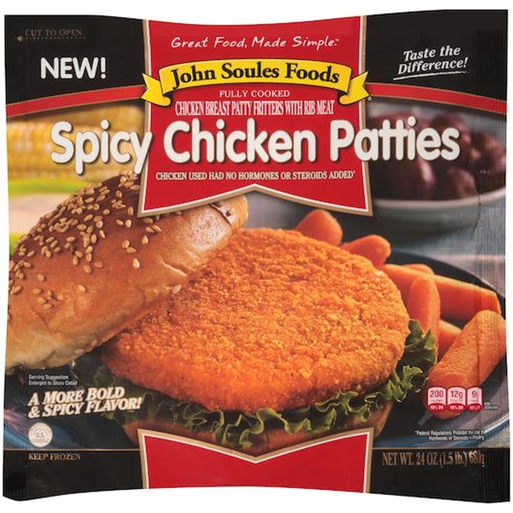 John Soules Foods Spicy Chicken Breast Patty Fritter, 1.5 Pound -- 6 Per Case