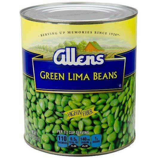 Allens Medium Green Lima Beans, 111 Ounce -- 6 Per Case